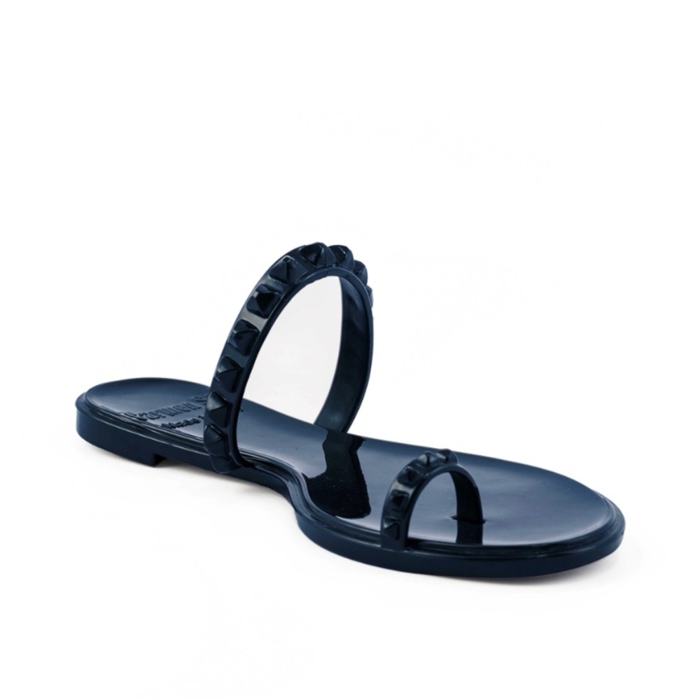 Navy Carmen Sol Italian Jelly Sandals 8